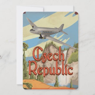 Invitación Póster de viaje vintage de la República Checa