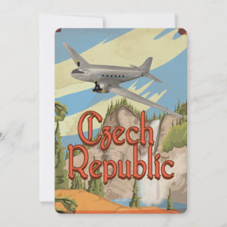 Invitación Póster de viaje vintage de la República Checa