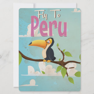 Invitación Póster de viaje vintage de Perú
