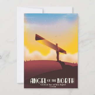 Invitación Póster de viaje vintage del Ángel del Norte.