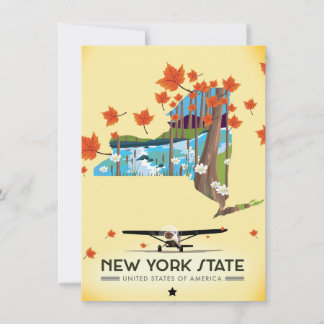 Invitación Póster de viaje vintage del estado de Nueva York