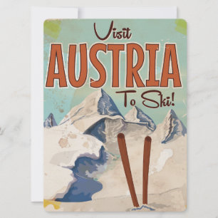 Invitación Poster de viajes de Austria Skip Vintage