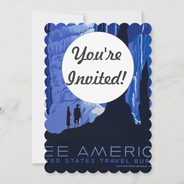 Invitación Poster de Viajes de Cavern Vintage (Anverso)