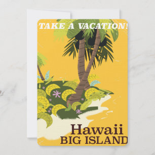 Invitación Poster de viajes de la gran isla de Hawái