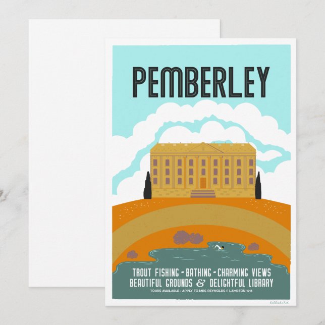 Invitación Poster de Viajes Permberley Vintage (Anverso / Reverso)