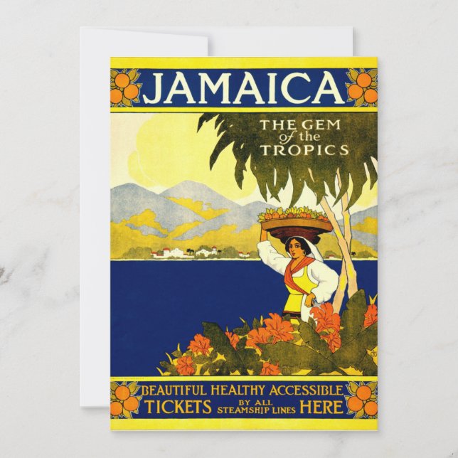 Invitación Poster de Viajes Vintage: Jamaica (Anverso)