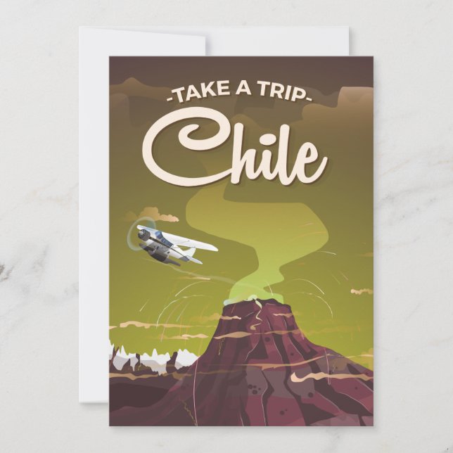 Invitación Poster de Viajes Volcánicos de Chile (Anverso)