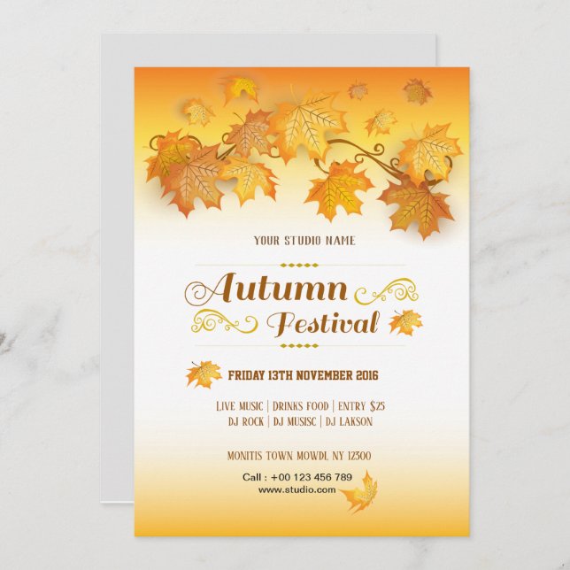 Invitación Póster del Festival de Otoño (Anverso / Reverso)