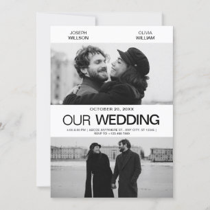 Invitación Poster fotogénico boda minimalista moderno