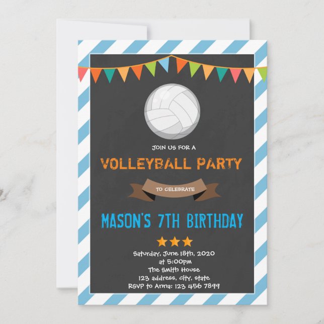 Invitación poster invitado de voleibol (Anverso)