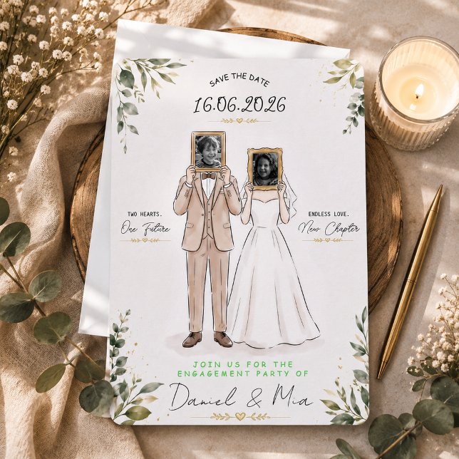 Invitación Póster personalizado de compromiso y boda Save The (Subido por el creador)