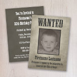 Invitación Poster QUERIDO Funny Cumpleaños<br><div class="desc">¡UTILIZA UNA FOTO EN BLANCO Y NEGRO! — Esto tiene un overlay sepia que convertirá su foto en blanco y negro en una foto en tono sepia (antiguo). — Sobre el tema de la colina o el oeste salvaje — Úselo para una fiesta de cumpleaños o una fiesta de soltero...</div>