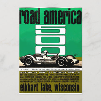 Invitación Poster ,Race America 500, Elkhart Lake
