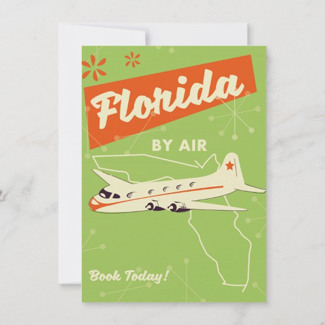 Invitación Poster retro del estado de Florida. (Reverso)