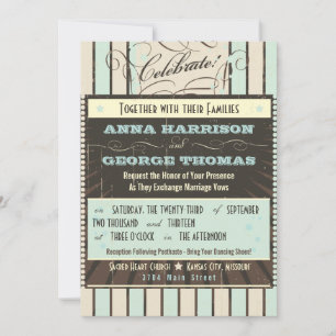 Invitación Poster Rústico: Boda personalizada Blue & Cocoa