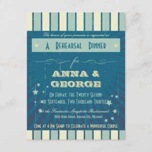 Invitación Poster Rústico: Cena de ensayo en Sandy Beach