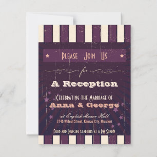 Invitación Póster Rústico: Recepción Sólo Sueño de Berenjena