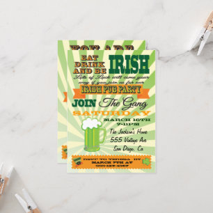 Invitación Poster Style St. Patrick's Day Fiesta Pub Fiesta