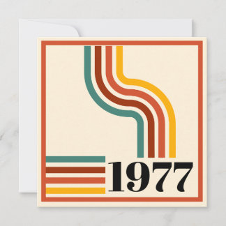 Invitación Póster Vintage de Raya Retro de 1976 Naranja Graci