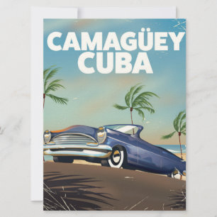 Invitación Póster vintage de viaje a Camagüey Cuba