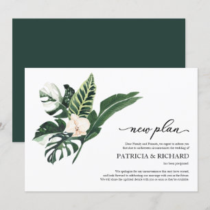 Invitación Postergación de la boda del nuevo plan floral trop