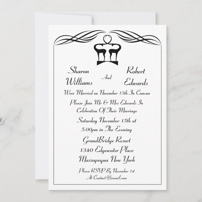 Invitación posterior a la boda de Buck y Doe (Anverso)