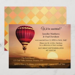 Invitación posterior al matrimonio en globo aerost