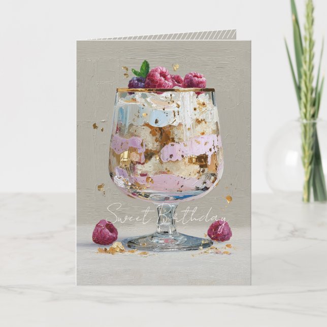 Invitación Postre de frambuesa con impasto elegante   (Anverso)