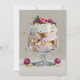 Invitación Postre de frambuesa con impasto elegante  