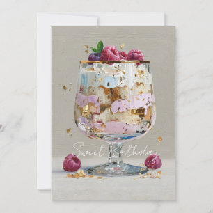 Invitación Postre de frambuesa con impasto elegante