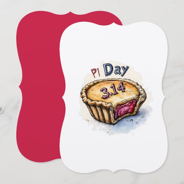 Invitación Postre de Math Meets: Celebración del Día del Pi D (Anverso / Reverso)