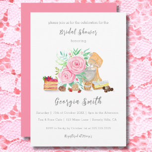 Invitación Postres Con Batidora Y Rosas Despedida de Soltera