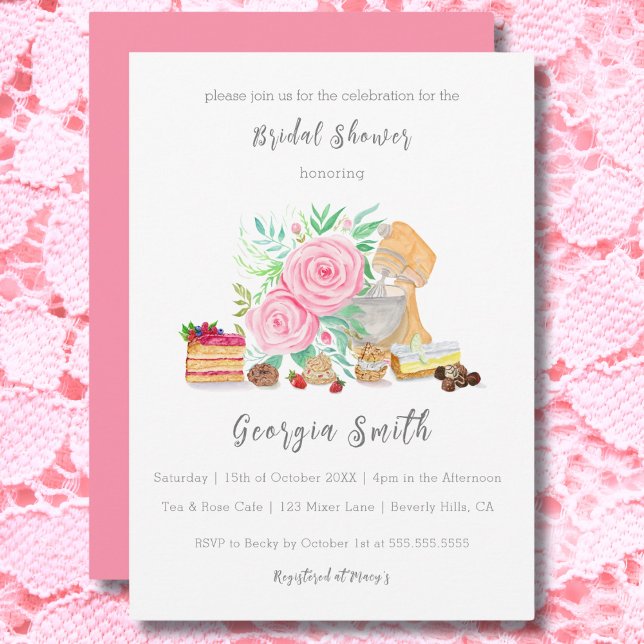 Invitación Postres Con Batidora Y Rosas Despedida de Soltera (Subido por el creador)