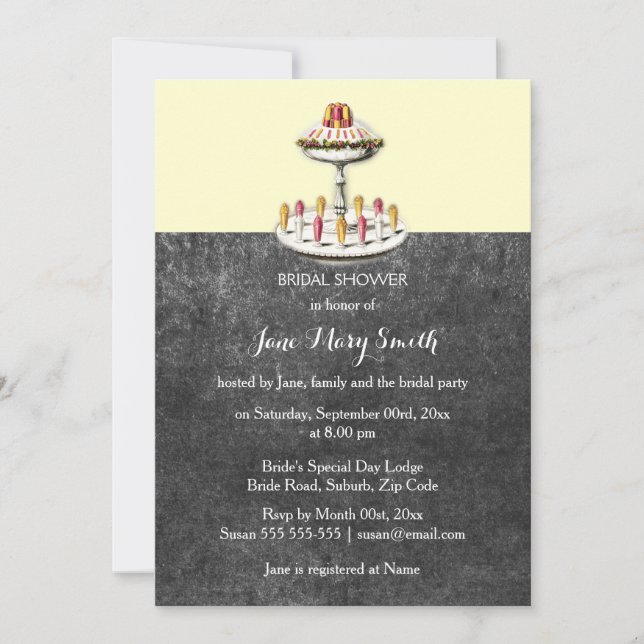 Invitación Postres de alta cosecha de té de Chalkboard (Anverso)