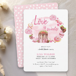 Invitación Postres rosados de donut Valentine Bridal Shower