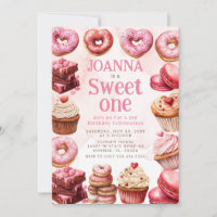 Postres rosas dulces, una celebración primer cumpl