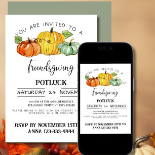 Invitación Potluck de Friendsgiving