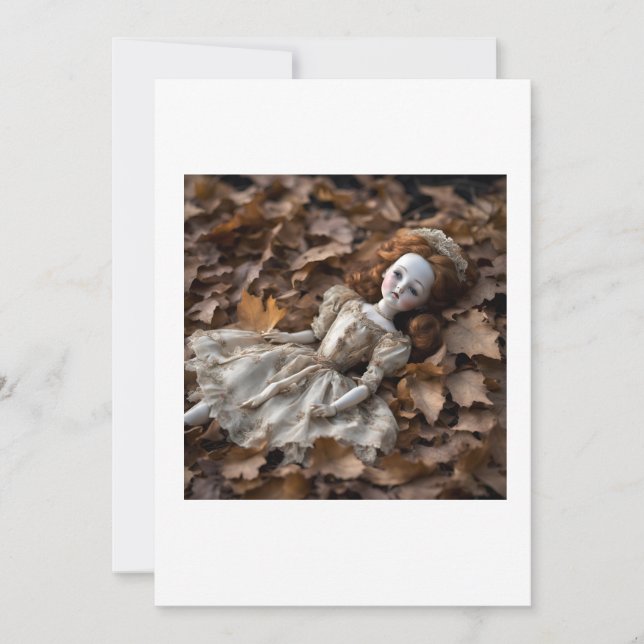 Invitación poupée ancienne dans la foret halloween  (Anverso)