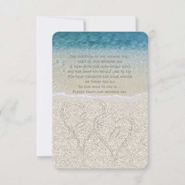 Invitación Pozo de los Deseos de Boda en la Playa Arenosa con (Anverso)