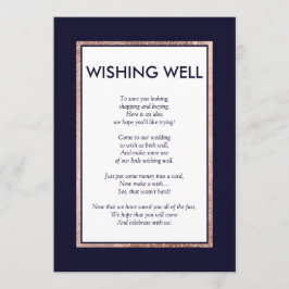 Invitación Pozo de los Deseos Simple de Color Azul Marino con