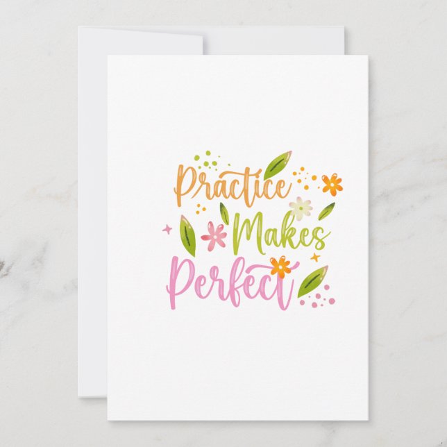 Invitación Practice Makes Perfect Motivational Quote Design (Anverso)