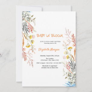 Invitación Pradera de flores silvestres Baby en flor Seco Bab
