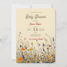 Pradera de flores silvestres Boho Baby Shower