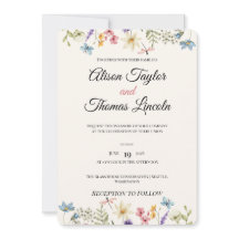 Pradera de flores silvestres caprichosas mariposa