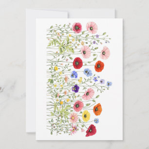 Invitación Pradera de flores silvestres con floraciones natur
