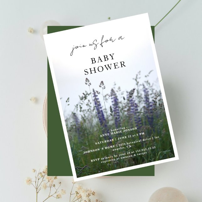 Invitación Pradera de flores silvestres flores azules  Shower (Subido por el creador)