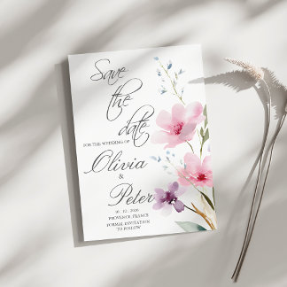 Invitación Pradera de flores silvestres Foto Save The Date