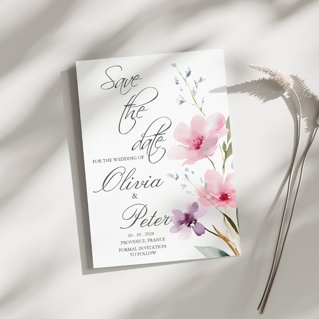 Invitación Pradera de flores silvestres Foto Save The Date (Subido por el creador)