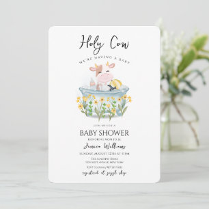 Invitación Pradera de flores silvestres Holy Cow Bañera Baby 