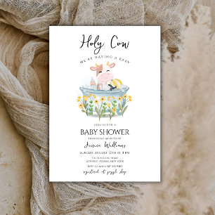 Invitación Pradera de flores silvestres Holy Cow Bañera Baby
